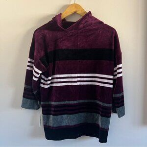 Talbots | NWT Striped Maroon & Black Sweater